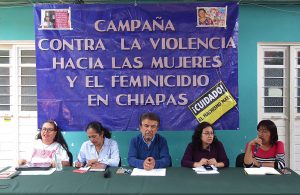 Conferencia de prensa de la Campaña Popular contra la Violencia hacia las Mujeres, mayo de 2017 © SIPAZ