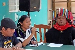 Conférence de presse au Chiapas dans le cadre de la visite de la Rapporteur spéciale des Nations Unies sur les droits des peuples indigènes au Mexique, novembre 2017 © SIPAZ