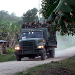 Vehículo militar en la Comunidad de Zapata, Municipio de San Manuel, Chiapas © SIPAZ