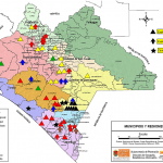 Mapa de las concesiones mineras en Chiapas
