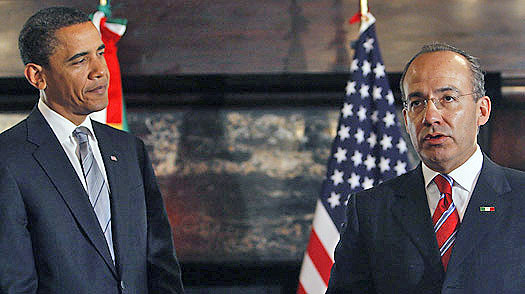 Les présidents Barack Obama et Felipe Calderón © Reuters