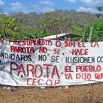 Plantón de miembros de CECOP, contra la construcción de la represa La Parota, Guerrero © SIPAZ