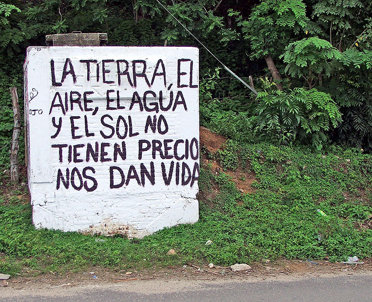La terre, l’air, l’eau et le soleil sont sans vie; ils nous donnent la vie ”, La Parota, Guerrero © SIPAZ