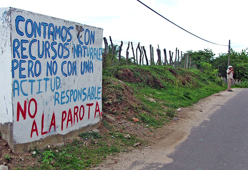 “Wir haben natürliche Ressourcen, aber keinen verantwortlichen Umgang damit. Nein zu La Parota © SIPAZ