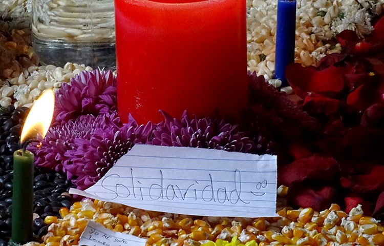 “Solidaridad”, altar durante el evento realizado en Chiapas en el marco del XX° Aniversario de SIPAZ © SIPAZ
