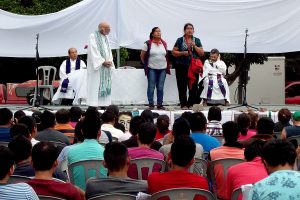 Mass in Iguala, Guerrero, Mexico, during the caravan of families and companios of Ayotzinapa. March 3, 2016 © SIPAZ