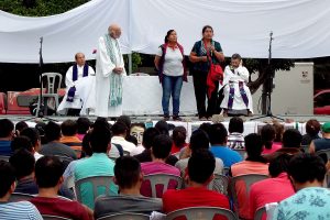 Misa en Iguala, Guerrero, durante la caravana de familiares y acompañantes de Ayotzinapa. 3 de marzo de 2016 © SIPAZ