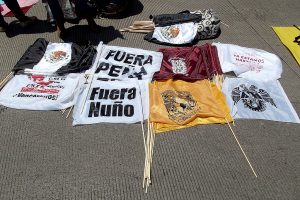 Preparations for a march of teachers in Mexico City on July 6 © SIPAZ