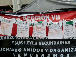 "Long live the Teachers' Insurgency", teachers' encampment in Tuxtla Gutierrez, Chiapas © SIPAZ