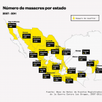 Número de masacres por estado © Olivia Vázques Herrera