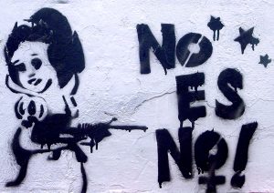 „Nein heißt nein“, Graffiti gegen Gewalt gegen Frauen © SIPAZ