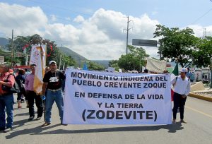 Pilgerfahrt der Indigenen Bewegung des Pueblo Creyente Zoque in Verteidigung des Lebens und der Erde in Tuxtla Gutiérrez, Juni 2017 © SIPAZ