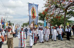 Peregrinación del Movimiento Indígena del Pueblo Creyente Zoque en Defensa de la Vida y la Tierra en Tuxtla Gutiérrez, junio de 2017 © SIPAZ