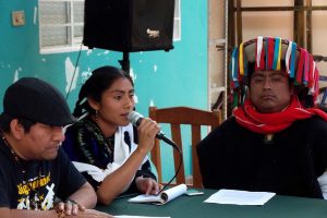 Conférence de presse organisée dans le cadre de la visite de la rapporteuse sur les droits des peuples autochtones des Nations Unies © SIPAZ