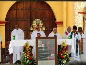 Mass celebrated in the context of the pilgrimage of Pueblo Creyente of the diocese of San Cristobal de Las Casas, Chiapas, January 2018 © SIPAZ