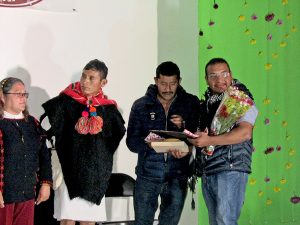 Vidulfo Rosales Sierra at the event organized for the jTatic Samuel Jcanan Lum Recognition Award, Chiapas, January 2018 © SIPAZ