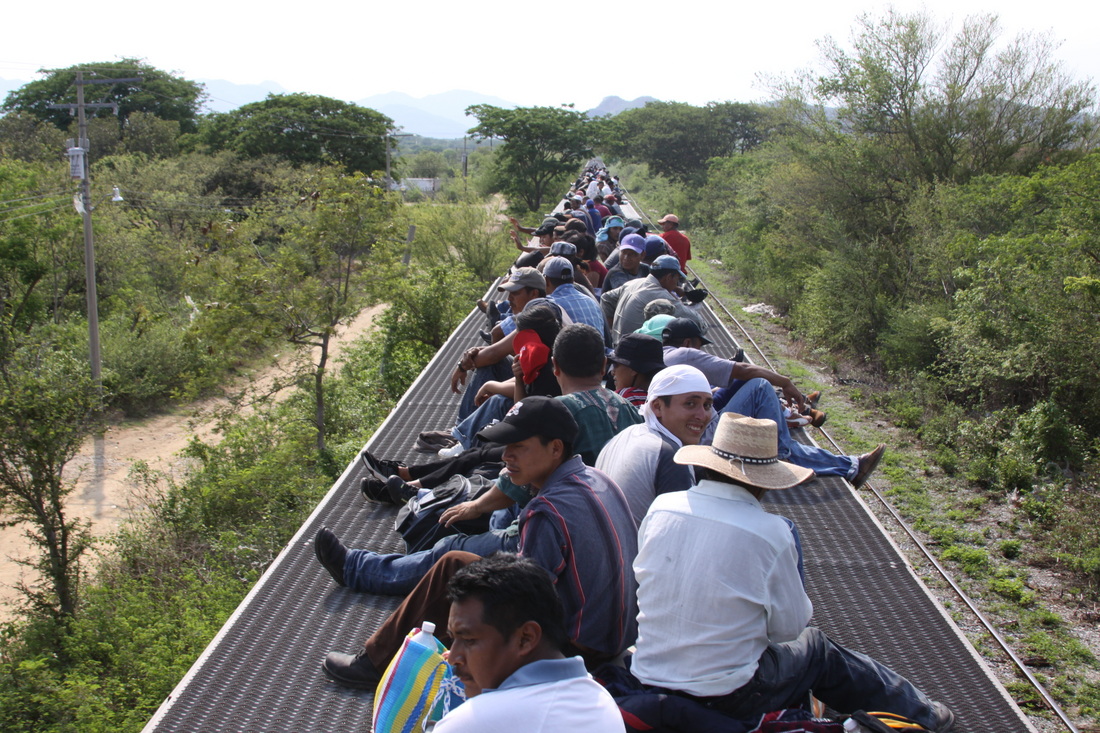 Tren en el que viajan migrantes, Ixtepec, Oaxaca © Albergue de Migrantes de Ixtepec