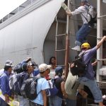 Tren en el que viajan migrantes, Ixtepec, Oaxaca © Albergue de Migrantes de Ixtepec