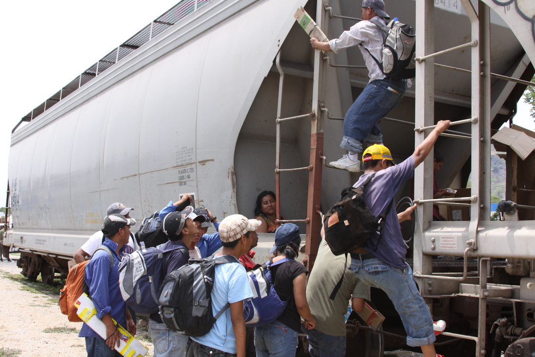 Tren en el que viajan migrantes, Ixtepec, Oaxaca © Albergue de Migrantes de Ixtepec