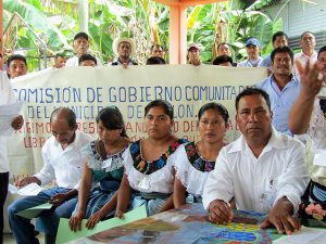 Celebration in which the community positions of the men and women who will make up the Councils of the Community Government formed for the municipality of Chilon were "sown", Bachajon, may 2018 © SIPAZ