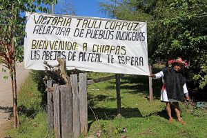 Visite de la rapporteuse des Nations Unies sur les droits des peuples indigènes au Chiapas, novembre 2017 © Centre des droits de l’homme Fray Bartolomé de Las Casas