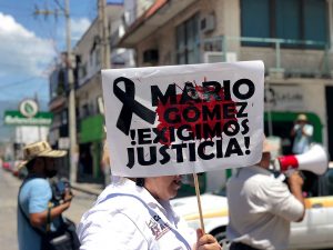 Protests for justice for the murder of Mario Gomez, Chiapas © SIPAZ
