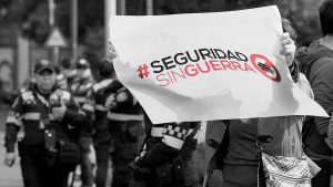 #SeguridadsinGuerra (#SicherheitohneKrieg) © Centro de Derechos Humanos Fray Vitoria