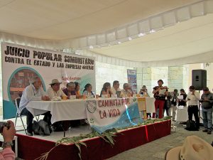 Gemeinschaftlicher Bürgerprozess gegen die Bergbauunternehmen und den mexikanischen Staat, Oaxaca-Stadt, Oktober 2018 © SIPAZ