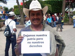 „Wir lassen unsere Heimat zurück, nicht unsere Rechte“ © Voces Mesoamericanas