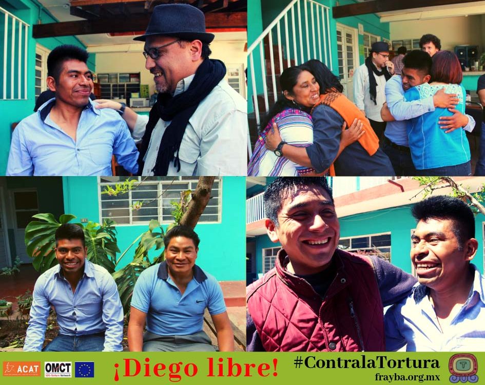 Liberation of Diego López Méndez, tortured prisoner in Chiapas © Frayba