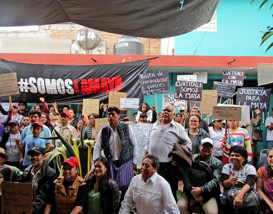 Conférence de presse d’environnementalistes face à la criminalisation dont ils font l’objet, San Cristóbal de Las Casas, juillet 2019 © SIPAZ