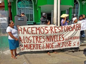 Marche de protestation visant à obtenir justice suite à l'assassinat de membres du MOCRI CNPA, février 2019 © SIPAZ