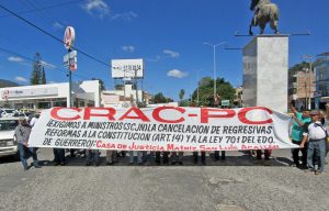Manifestación de la CRAC PC en Chilpancingo, Guerrero, noviembre de 2019 © SIPAZ