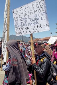 Non au Train Maya, manifestation du Congrs National Indigène (CNI) au Chiapas © SIPAZ