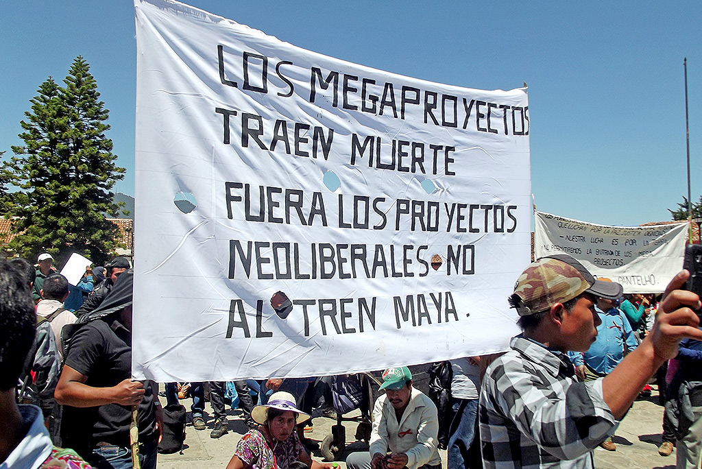 “No al Tren Maya”, marcha del Congreso Nacional Indígena (CNI) en Chiapas © SIPAZ