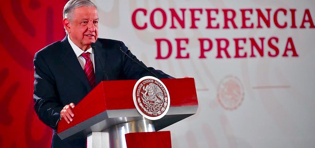 Le président Andrés Manuel López Obrador lors d’une conférence de presse portant sur le projet © Plumas Atómicas