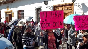 “Fuera Coca”, exigencia en la peregrinación del Pueblo Creyente, San Cristóbal de Las Casas, enero de 2020 © SIPAZ