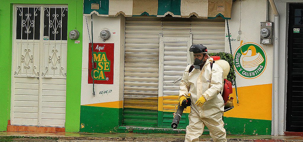 Desinfizierungsarbeiten in San Cristobal de Las Casas © Noé Pineda Arredondo