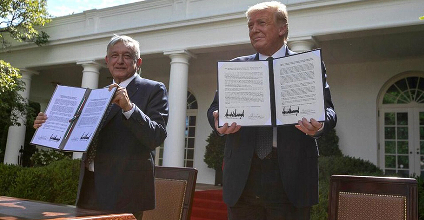 Rencontre d'AMLO avec Donald Trump, à la Maison Blanche, 7 juillet 2020 © Gouvernement du Mexique