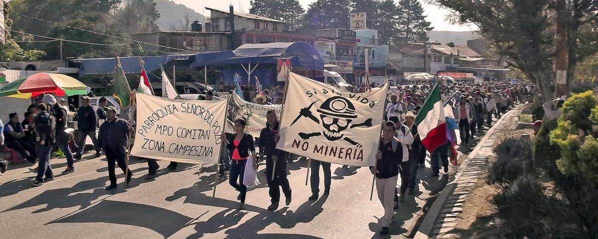 Rejet des entreprises minieres, pélerinage du Peuple Croyant du Diocese de San Cristóbal de Las Casas, janvier 2020 © SIPAZ