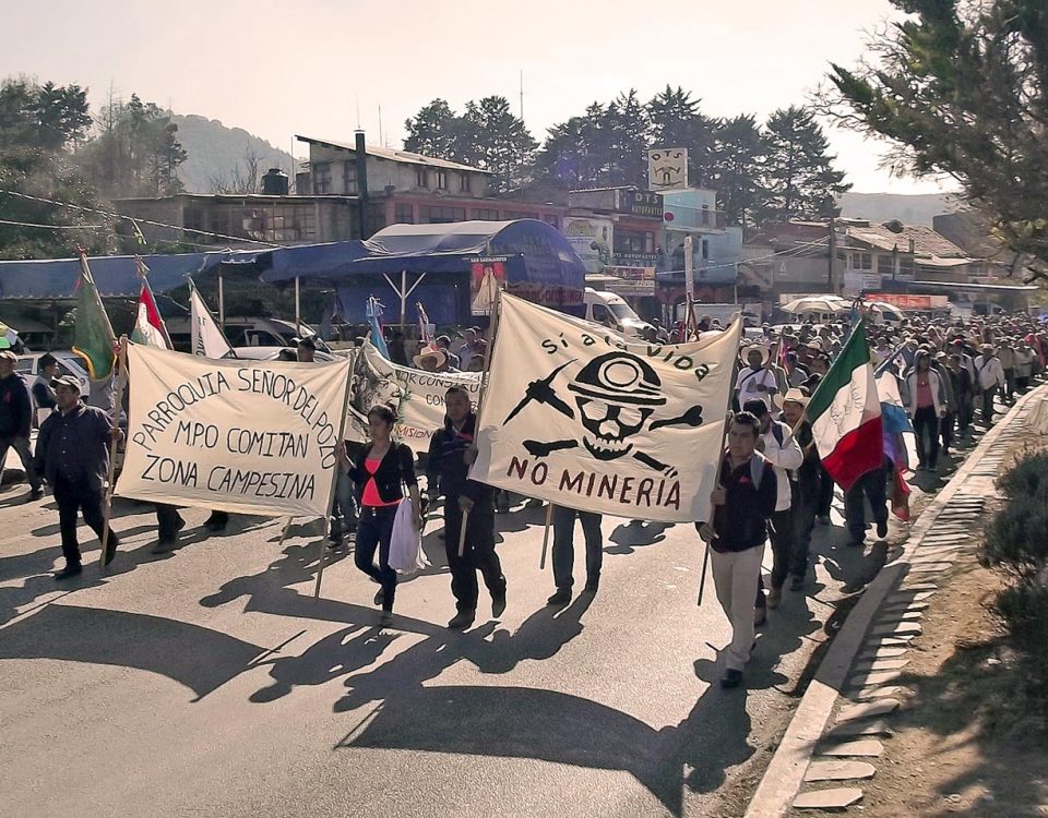 Rejet des entreprises minieres, pélerinage du Peuple Croyant du Diocese de San Cristóbal de Las Casas, janvier 2020 © SIPAZ