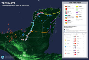 Infografik des Maya-Zuges "Wie ein Ring am Finger" für die Rohstoffgewinnung © Proyecto Poder