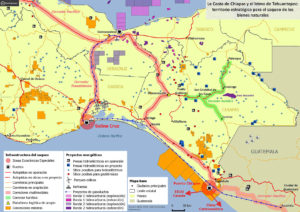 Infographie de la côte du Chiapas et de l'isthme de Tehuantepec © Geocomunes