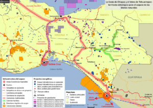 Infografik der Küste von Chiapas und des Isthmus von Tehuantepec © Geocomunes