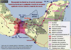 Infografik zur territorialen Reakkommodation im Südosten Mexikos © GeoComunes