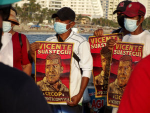 Vicente Suastegui, exigiendo justicia a un año de su desaparición © SIPAZ