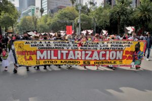 Marcha en contra de la militarización del CNI en Ciudad de México, octubre de 2022 © Eduardo Pérez García