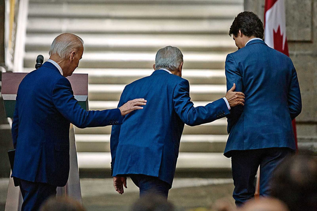 Joe Biden, Andrés Manuel López Obrador y Justin Trudeau - Xª Cumbre de líderes de América del Norte © Manuel Giménez / Proceso