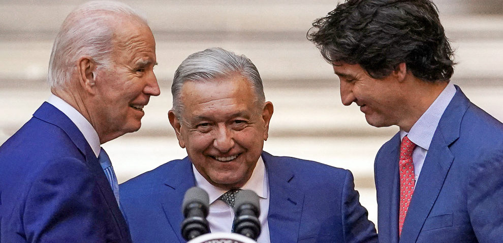 Joe Biden, Andrés Manuel López Obrador et Justin Trudeau - Xe Sommet des dirigeants nord-américains © REUTERS