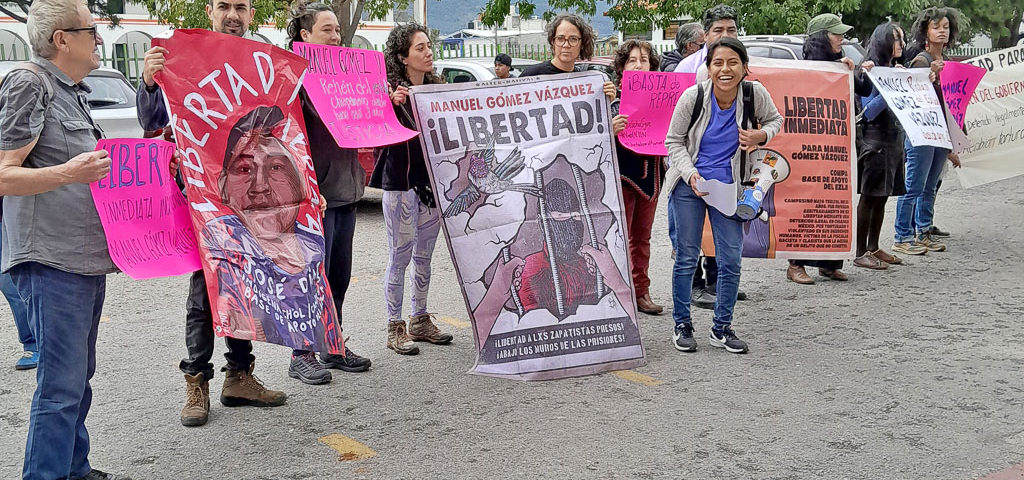 Movilizaciones a favor de la liberación de presos políticos o indebidamente encarcelados, San Cristóbal de Las Casas, noviembre de 2023 © SIPAZ